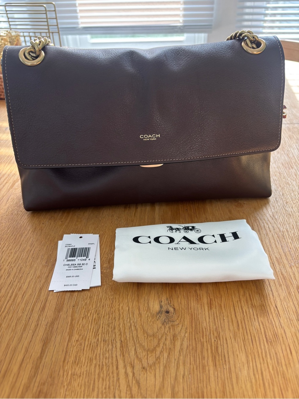 Coach Chain Chelsea 30 in Maple